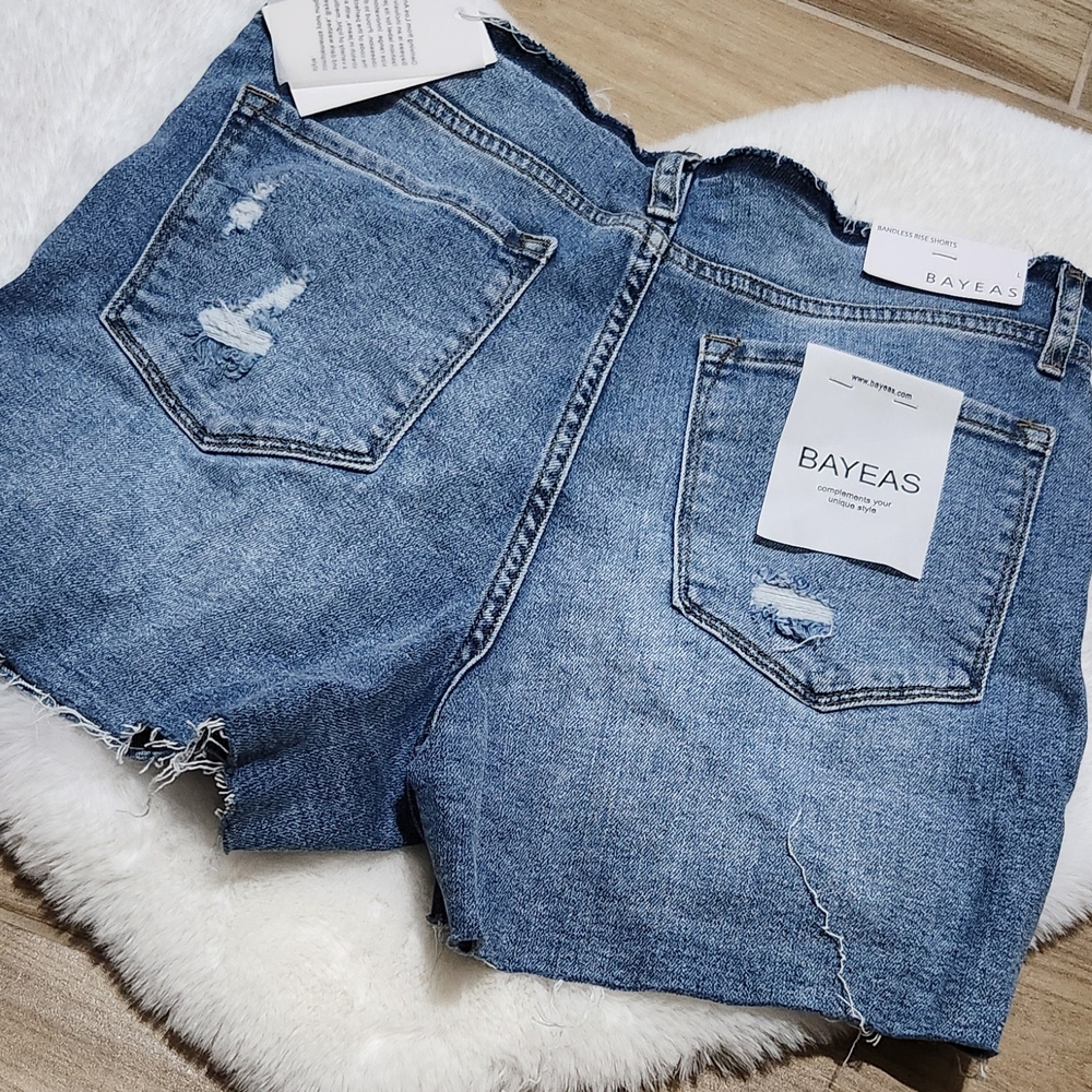 Women's Distressed Blue Jean Shorts
